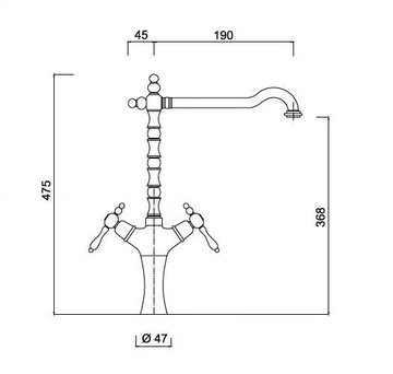 PRAGA - PRAGA CRYSTAL - FS7556AH - Countertop 1 hole washbasin tap with adjustable spout by Rubinetteria Giulini - view 3